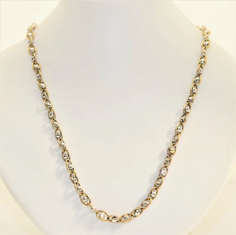 Classic gold necklaces for luxury and elegance -Two Color Fancy Ball Chain of 9 KT Yellow Gold