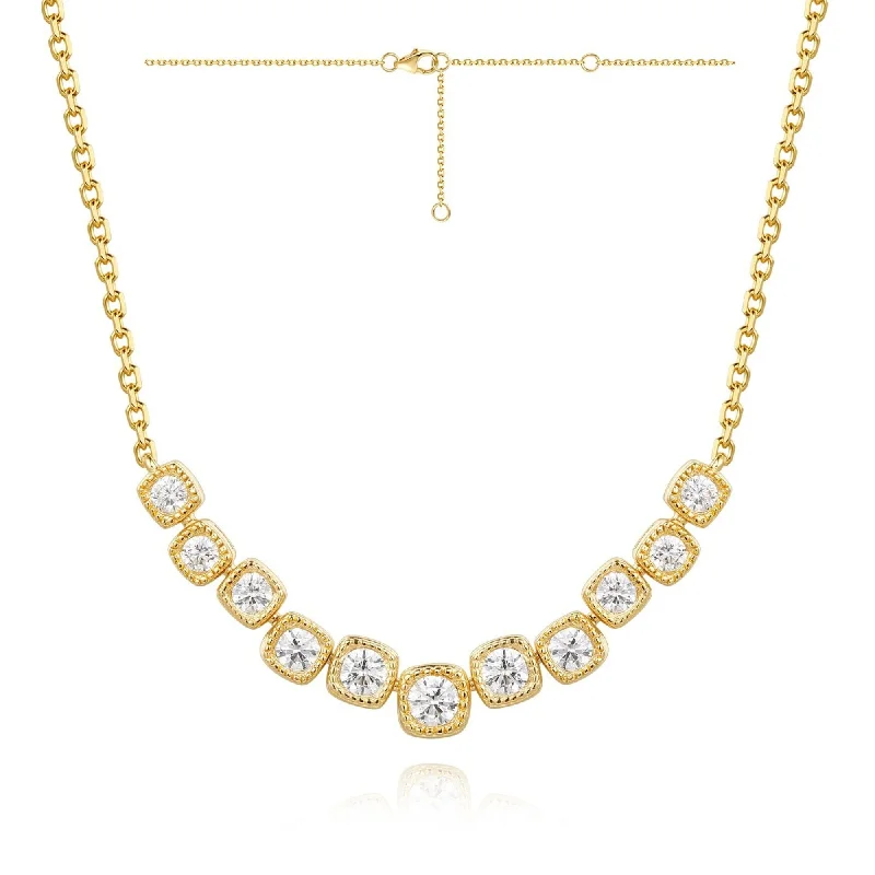 Designer gemstone necklaces for exclusive looks -0.58 Ctw Link Diamond Necklace in 14 Karat Yellow Gold