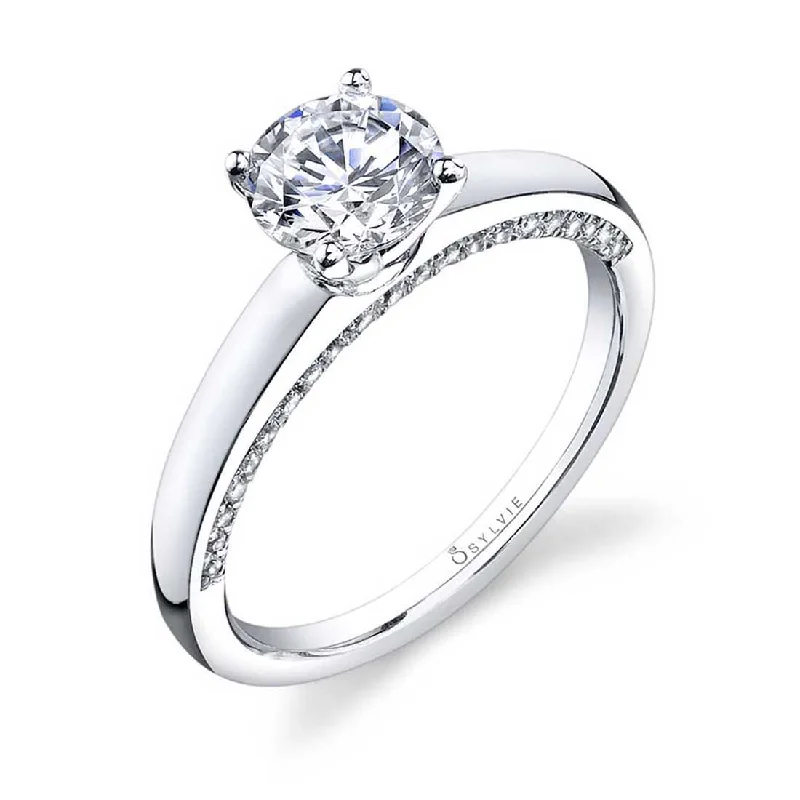 Custom infinity bands for eternal love -Sylvie Round Solitaire Engagement Ring SY700