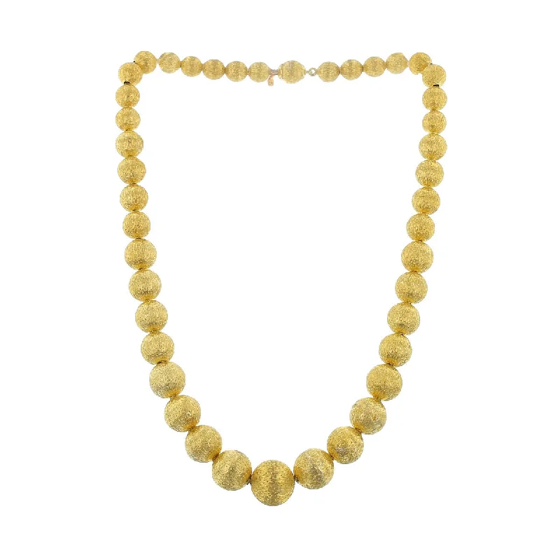 Elegant necklaces for women -Mid-Century Tiffany 18K Yellow Gold Bead Necklace