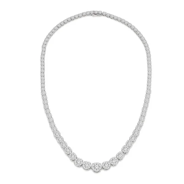 Boho-style tassel necklaces for chic, carefree fashion -14k White Gold 12.00ctw Diamond Necklace