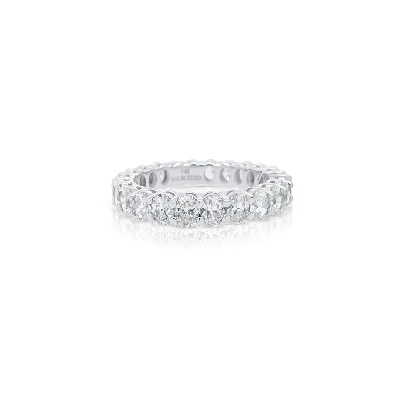 Elegant gemstone rings for luxury style -2.82 Carat Lab Grown Diamond Eternity Band in 14K White Gold