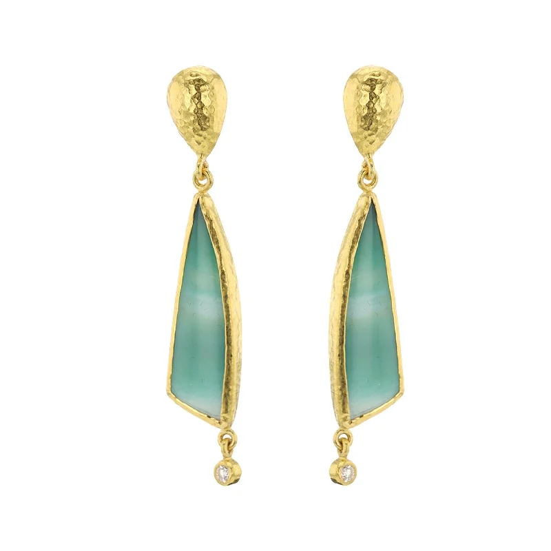 Classic gemstone earrings for refined elegance -Opal Wood Drop Earrings