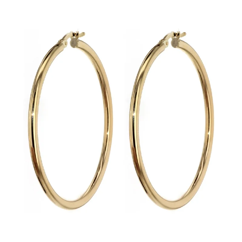 Silver drop earrings with elegant designs -40MM Round Hoop Earrings