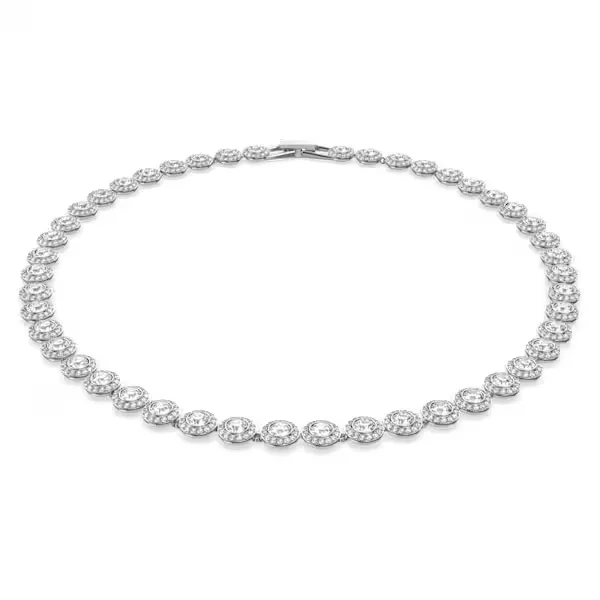 Custom pearl and diamond necklaces for luxury gifts -Una Angelic Tennis Necklace