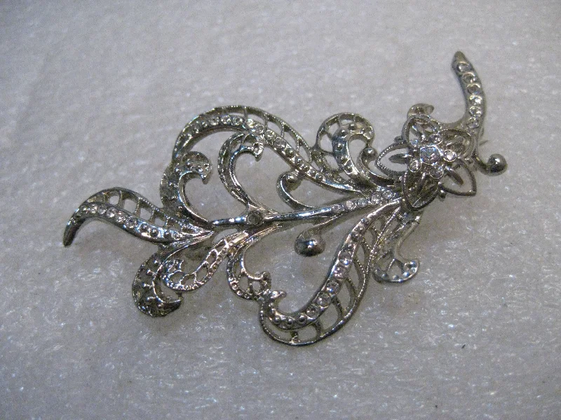 Brooch for scarves-Vintage Avon Art Deco Stem Brooch w/ Rhinestones, 2.25" tall, 1980's