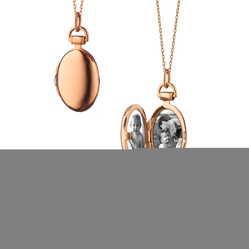 Designer necklaces with intricate details -Petite Anna Rose Gold Locket Necklace