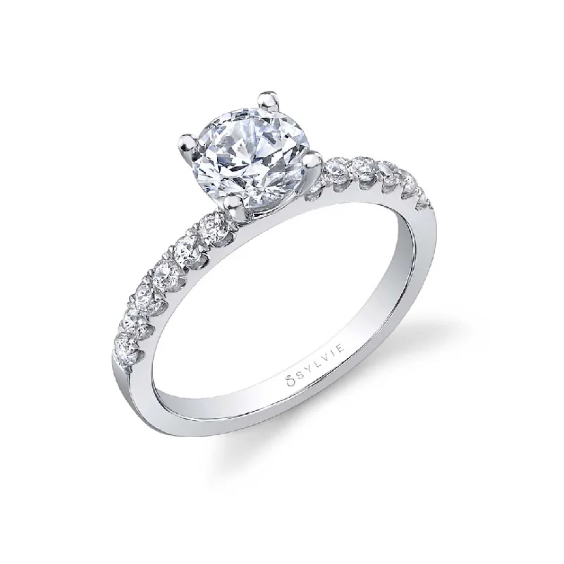 Designer rings with vintage-inspired details -Sylvie Round Solitaire Engagement Ring SY761