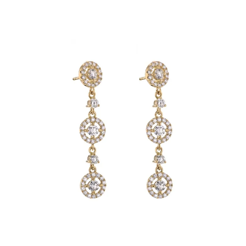 Elegant emerald earrings for luxury looks -1.87 ctw Diamond Drop Earrings