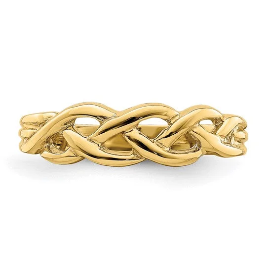 Diamond rings for special occasions -14KY Gold Braided Knot Ring