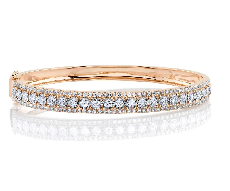 Birthstone bracelets-14K Rose Gold Diamond Bangle