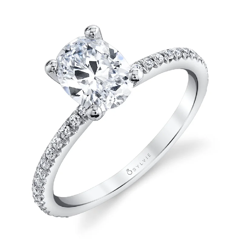 Elegant halo engagement rings for glamorous proposals -Sylvie Oval Engagement Ring S1093 - OV