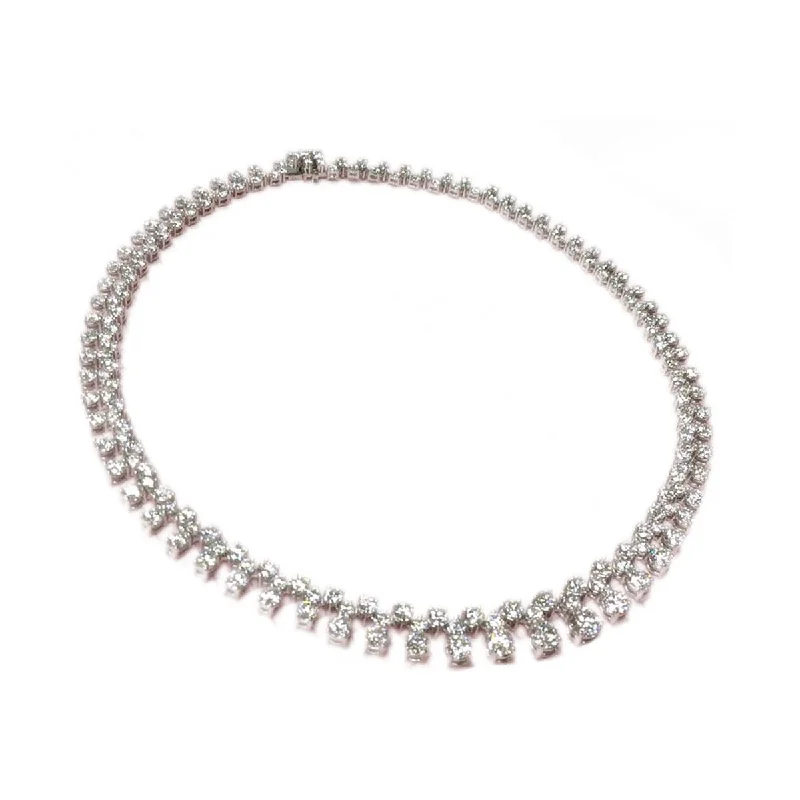 Trendy layered necklaces for bohemian vibes -Platinum Diamond Necklace