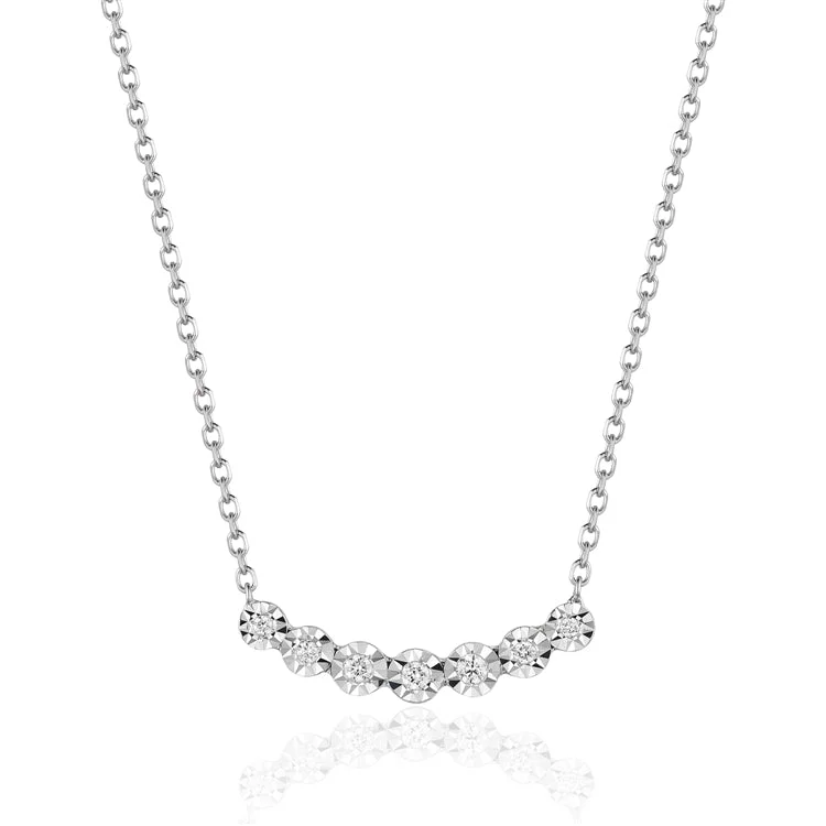 Luxury pearl necklaces for sophisticated style -White Gold Fashion Graduated Dia Necklace