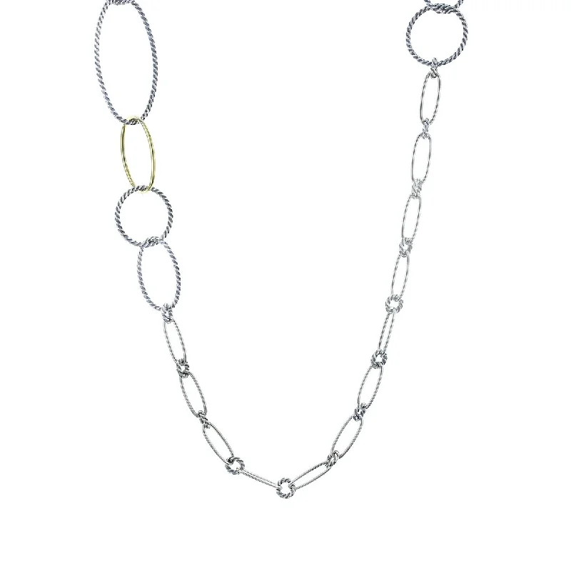 Custom-designed necklaces for special occasions -David Yurman Mobile Link Necklace with Gold