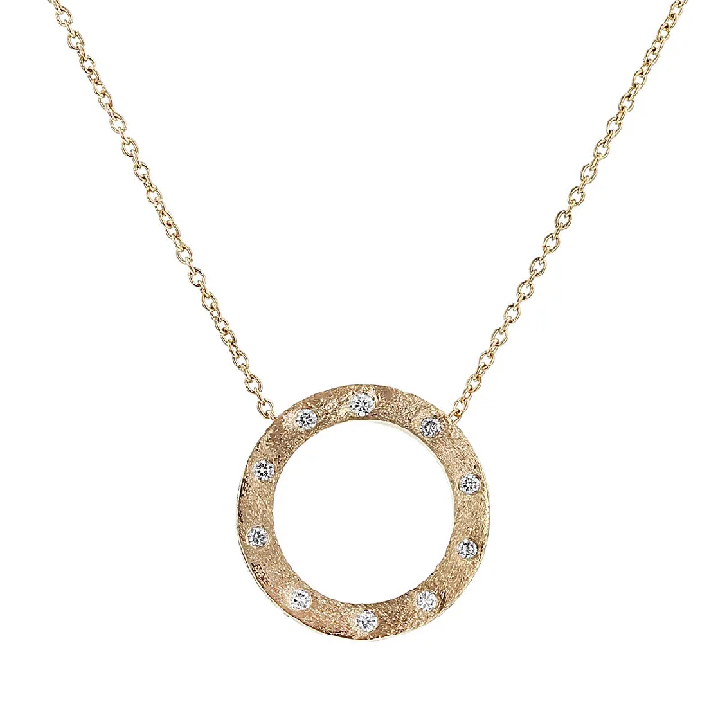 Chunky chain necklaces for bold fashion -Dunes Small Circle Diamond Necklace