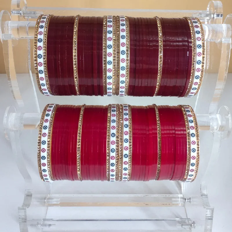 Trendy geometric bangles for a sleek style -Akruti Collection Acrylic Bridal Bangle Set