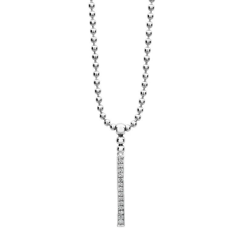 Classic gold pendant necklaces for timeless beauty -Linear Diamond Pendant Necklace