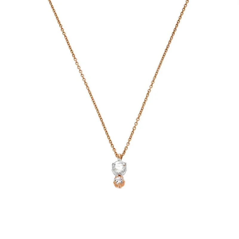 Simple gold necklaces for casual elegance -Duet Rose Cut Diamond Necklace