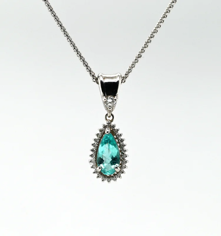 Boho chic necklaces with natural stones -0.75ct Paraiba Tourmaline Custom Pendant