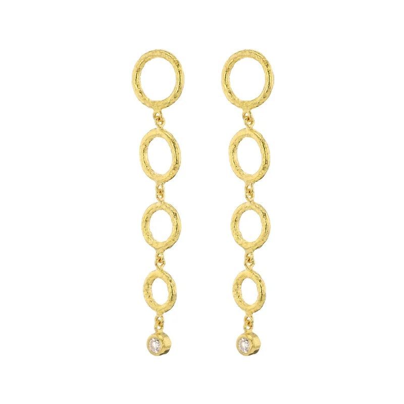 Trendy gold earrings for modern fashion -Graduated Circle Drop Earrings