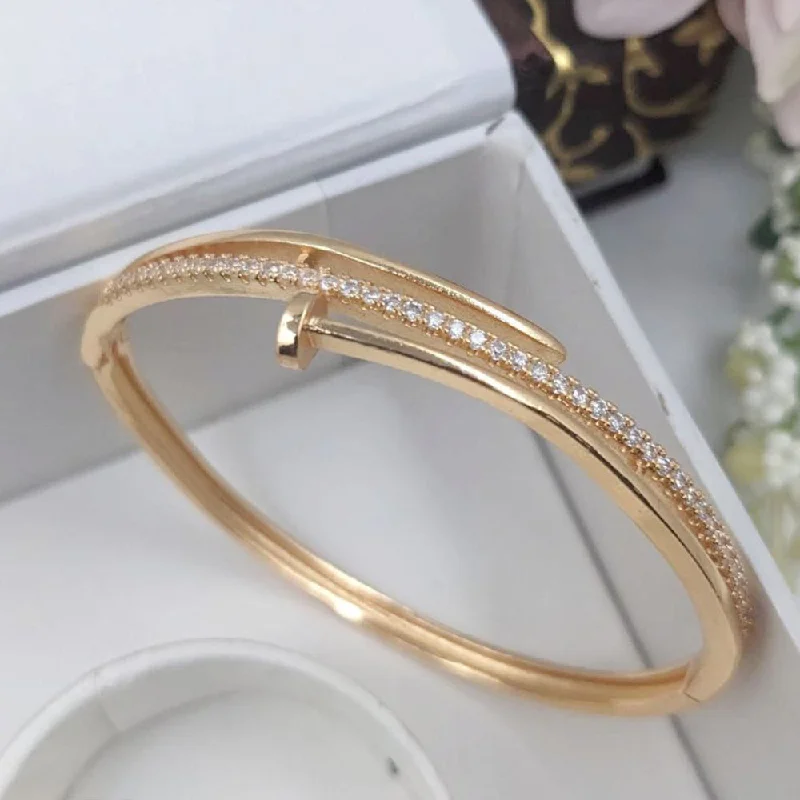 Custom engraved bangle sets for meaningful gifts -Aamrapali Gold Plated American Diamond Bangle