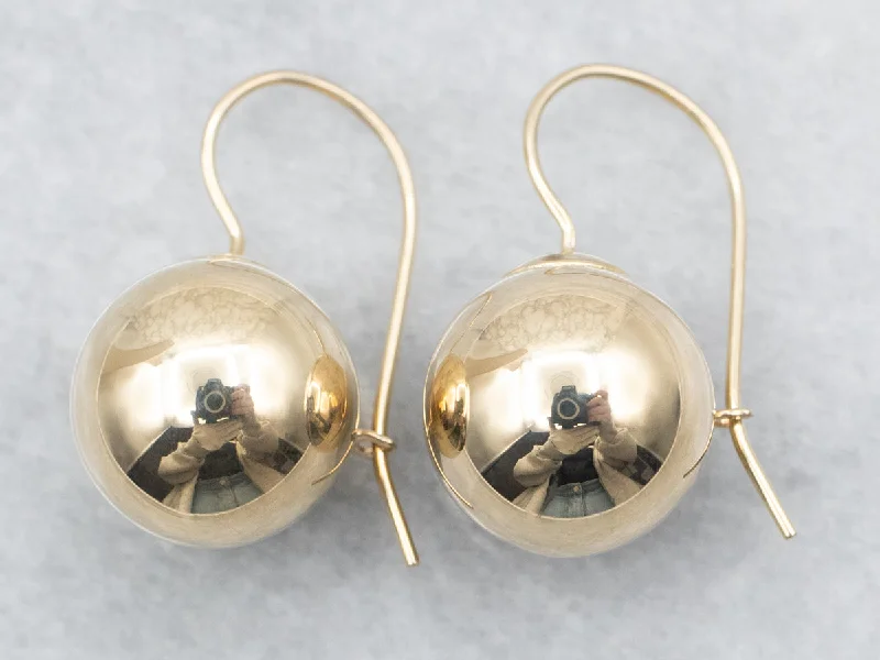 Custom crystal earrings for special events -Yellow Gold Ball Drop Earrings