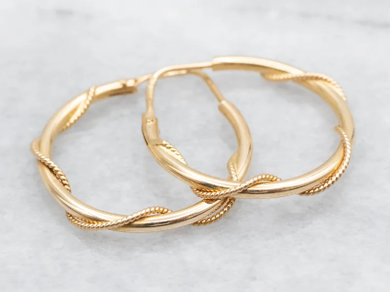 Classic hoop earrings for all occasions -Twisted 18-Karat Gold Hoop Earrings