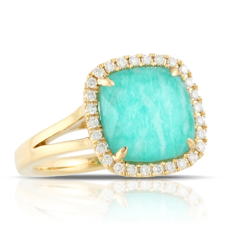 Unique statement rings with mixed metals -Doves Amazonite Ring