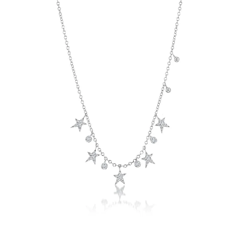 Vintage-style necklaces with antique designs -Diamond Star Necklace