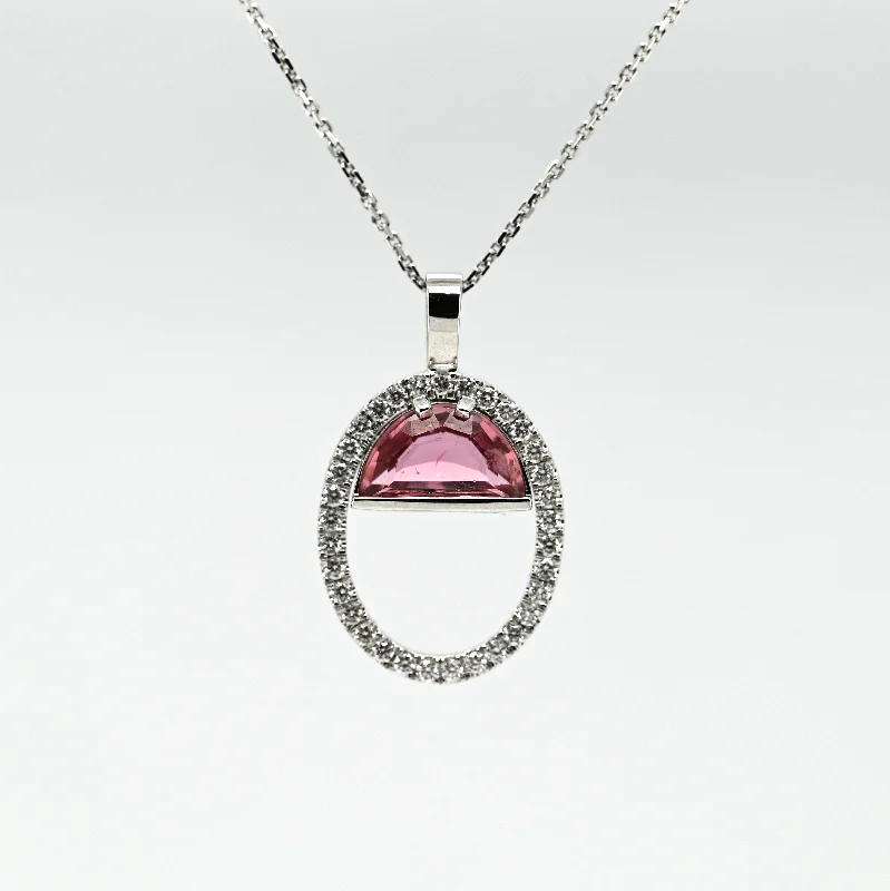 Sparkling crystal necklaces for glamorous looks -1.59CT TOURMALINE AND DIAMOND CUSTOM PENDANT