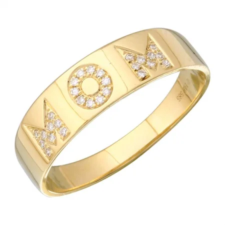 Classic gold rings for timeless appeal -14k Yellow Gold Mom Diamond Ring