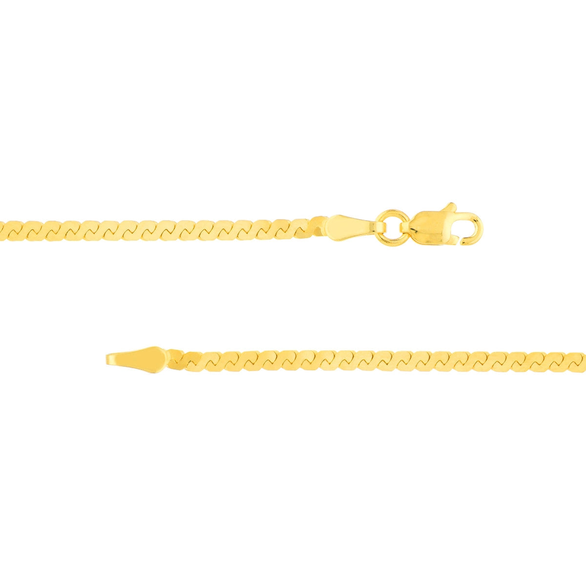 Simple gold bracelets-14K Yellow Gold Serpentine Bracelet