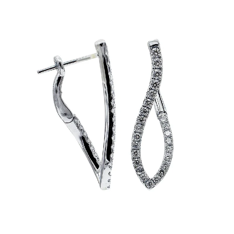 Custom-made earrings for personalized gifts -0.68 ctw Diamond Curvy Hoop Earrings