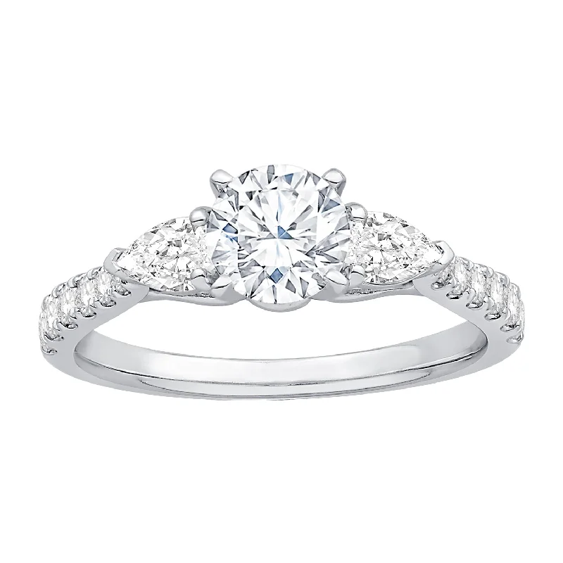 Custom family rings for sentimental connections -14K White Gold Diamond Engagement Ring (1.40ctw)