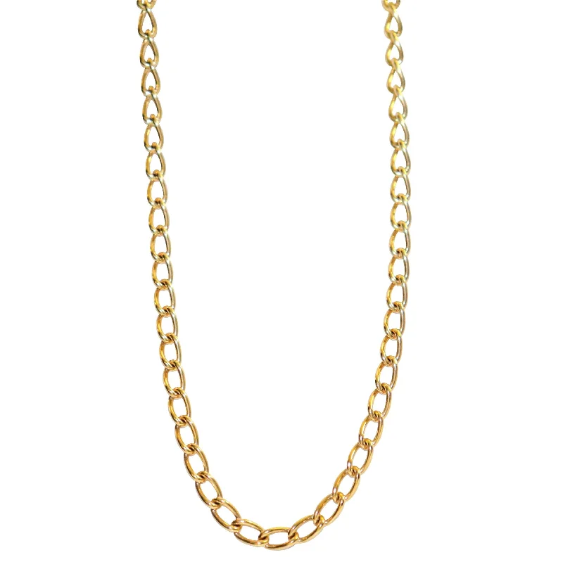 Trendy layered necklaces with different textures -Open-Link Chain of 9 KT Yellow Gold