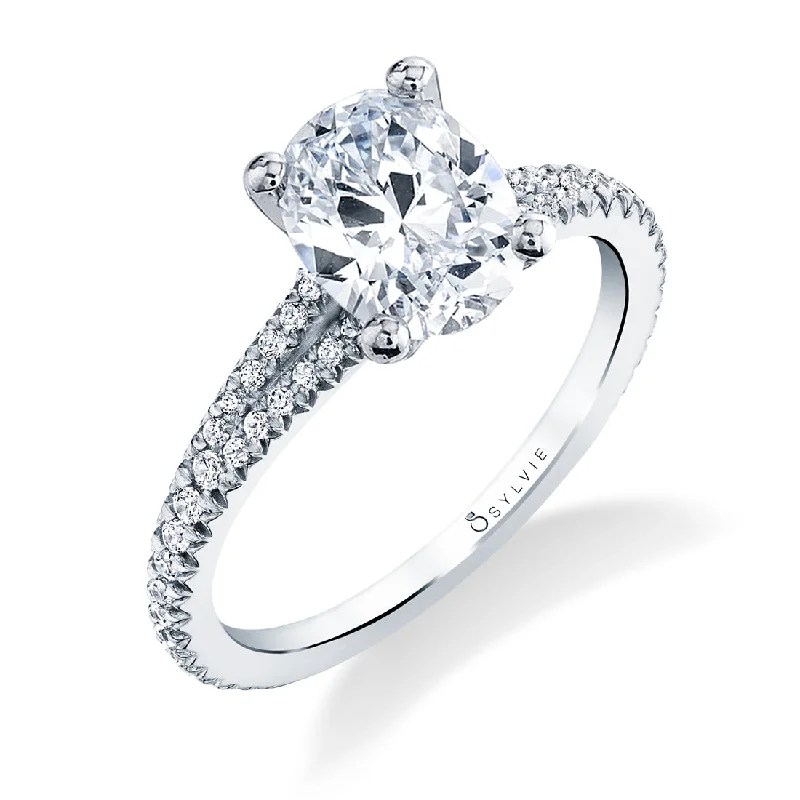 Vintage-inspired engagement rings for classic charm -Sylvie Oval Engagement Ring S1700 - OV