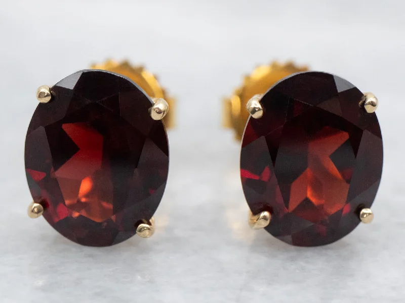 Custom gem-studded earrings for luxury gifts -Garnet Stud Earrings