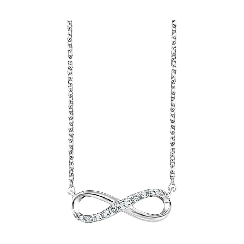 Custom gemstone necklaces for special occasions -Sterling Silver Diamond Infinity Necklace