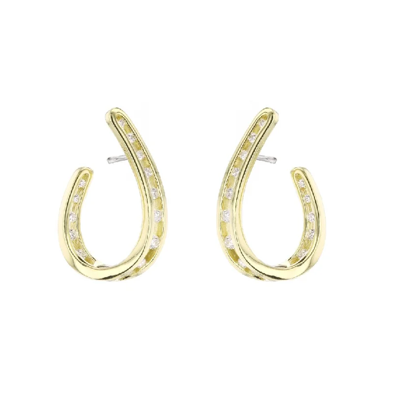 Modern silver earrings with contemporary designs -0.45 ctw iamond Open Hoop Earrings