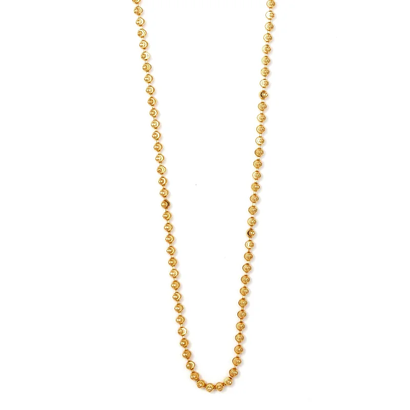 Elegant gold necklaces for sophisticated style -Moon Cut Bead Necklace, Sterling with 18K Yellow Gold Plating