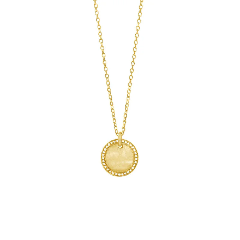 Minimalist gold necklaces for subtle beauty -14 Karat Yellow gold AKARI Diamond Disc Pendant