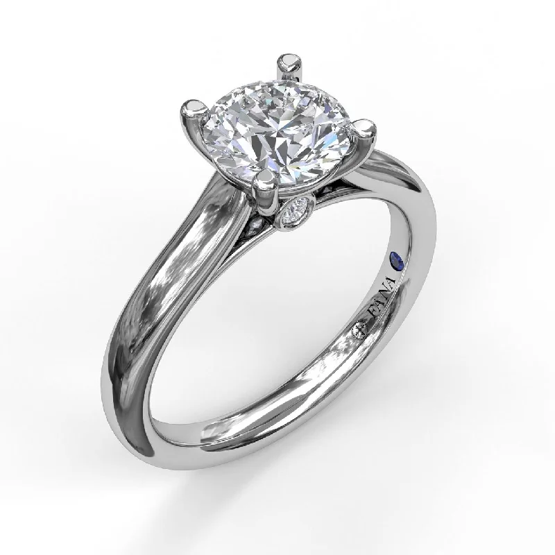 Custom engraved wedding rings for a personal touch -Fana Classic Solitaire With Peek A Boo Diamond 3407