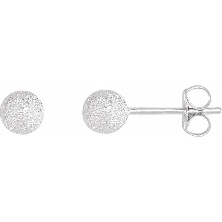 Minimalist stud earrings for everyday elegance -Sterling Silver 5 mm Stardust Ball Earrings