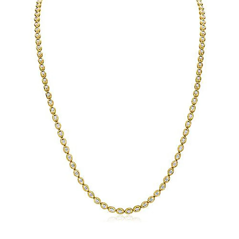 Crystal encrusted necklaces for glamorous outfits -Oasis 18k Yellow Gold Illusion Diamond Necklace