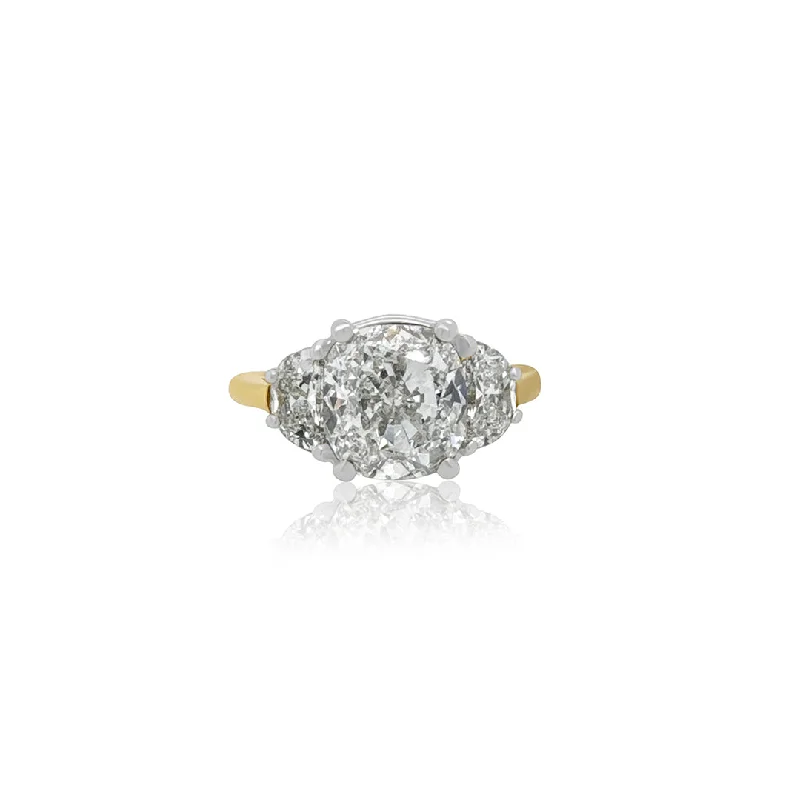 Simple wedding bands for understated elegance -3.06 Carat Cushion Cut Light Yellow Natural Diamond Ring in Platinum