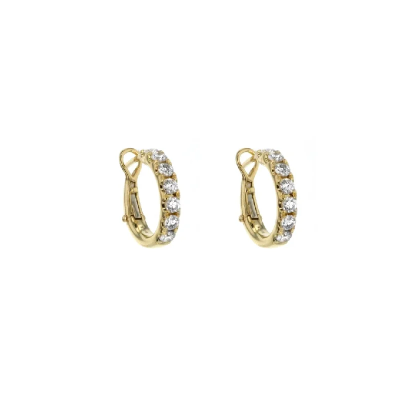 Trendy silver earrings with geometric shapes -1.15 ctw Diamond 12MM Hoop Earrings | M10275490