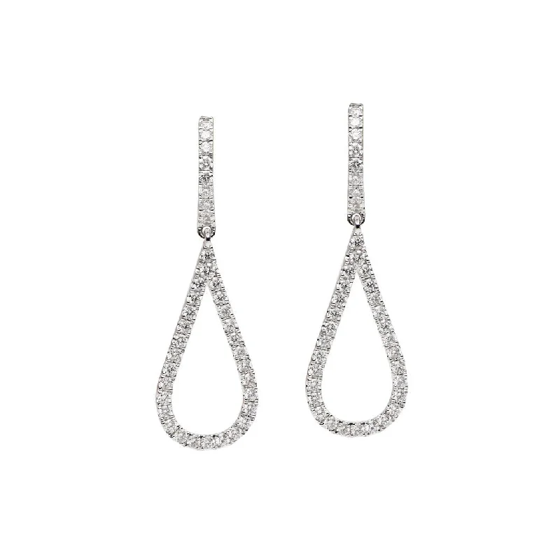 Personalized pearl drop earrings for bridesmaids -0.88 ctw Diamond Drop Earrings