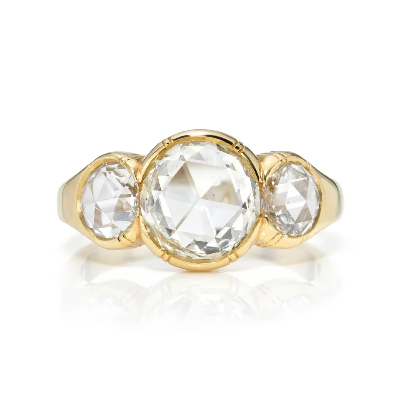 Classic engagement rings with diamond details -THREE STONE BROOKLYN