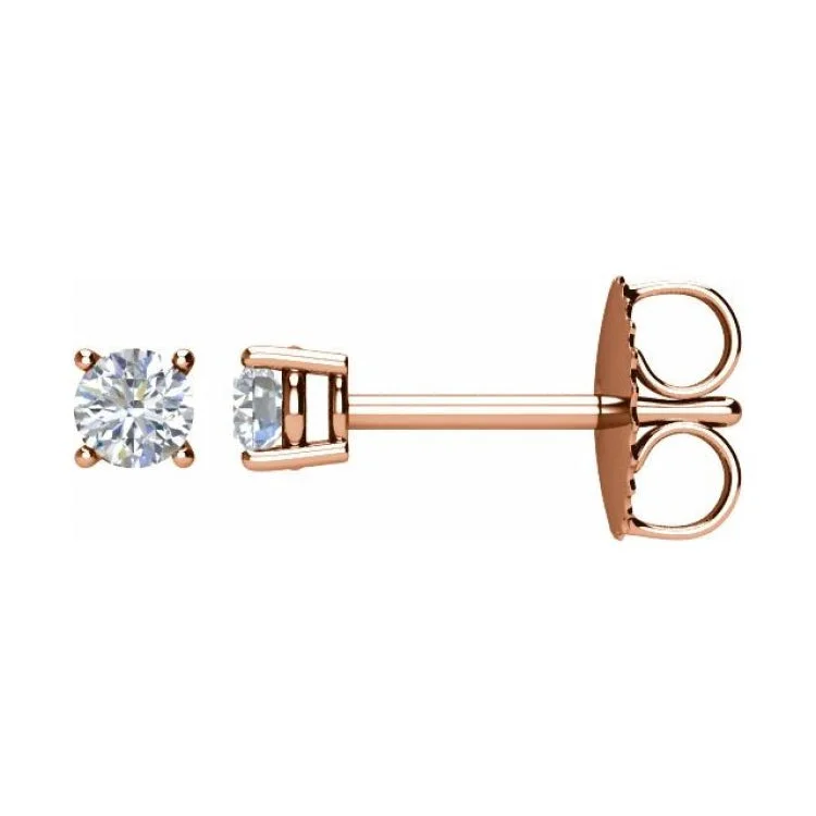 Custom crystal earrings for special events -14K Rose 2 CTW Natural Diamond Stud Earrings